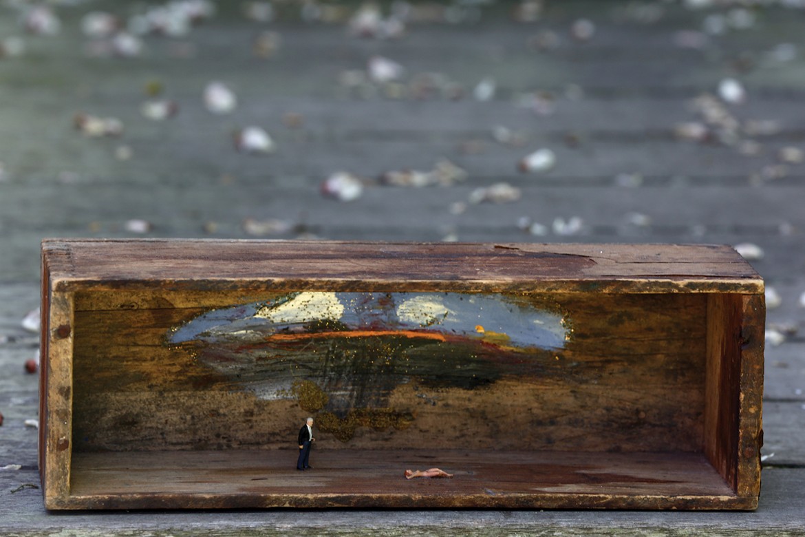 Nancy Slonim Aronie, All's Well that Ends Well, mixed media diorama, 10 x 3.5 x 3