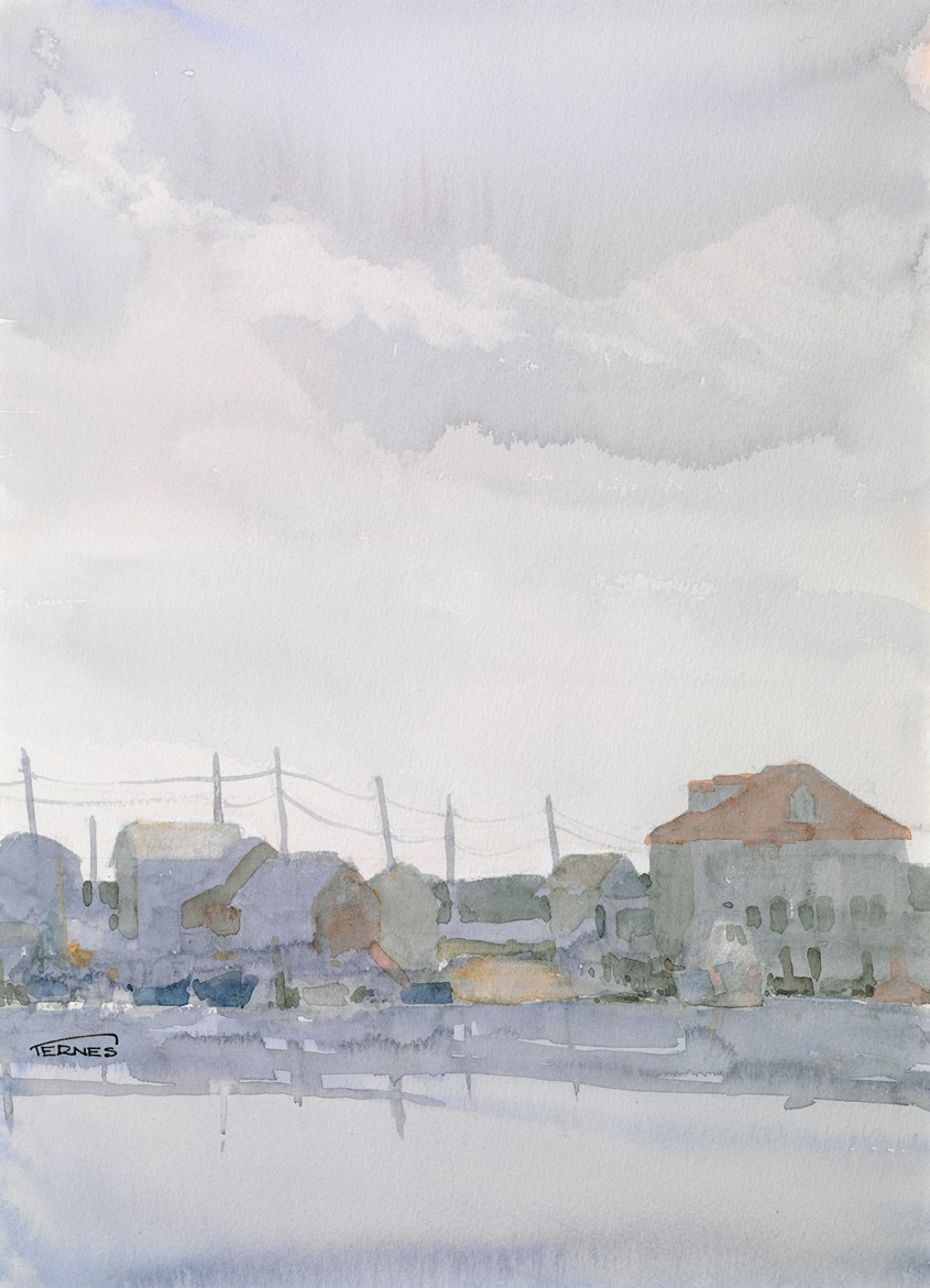 Menemsha, watercolor, 14.75" x 10.75"