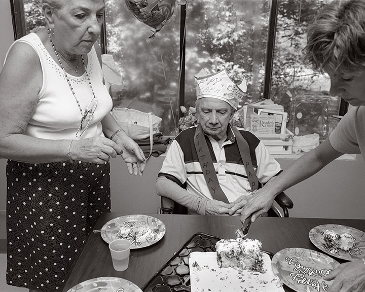 With Dad: Marlborough, Gene's Birthday, August 5, 2006 (My mother Rose and sister Gina serving cake.)