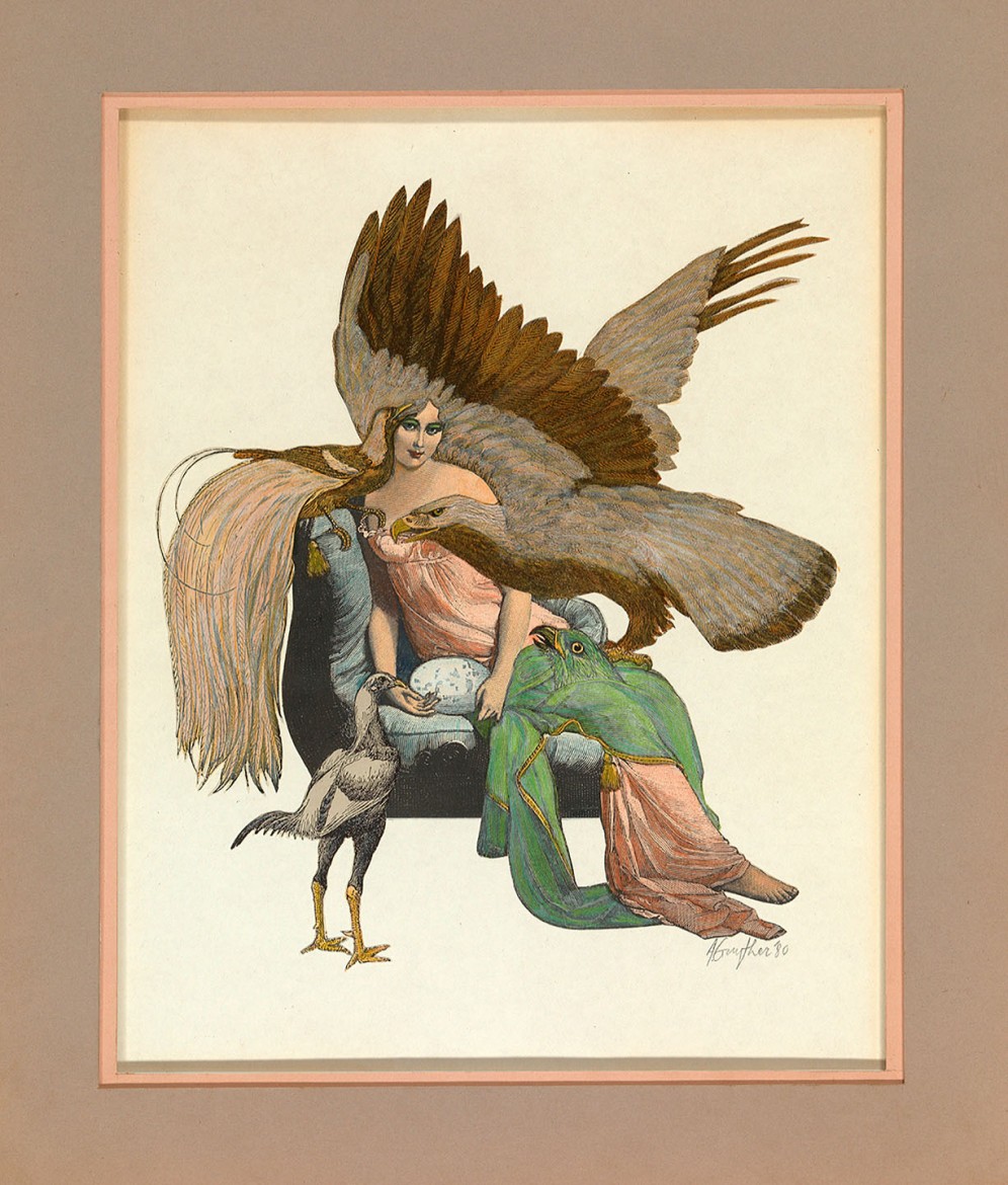 Egguardians, collage 11.5 x 9.5 inches