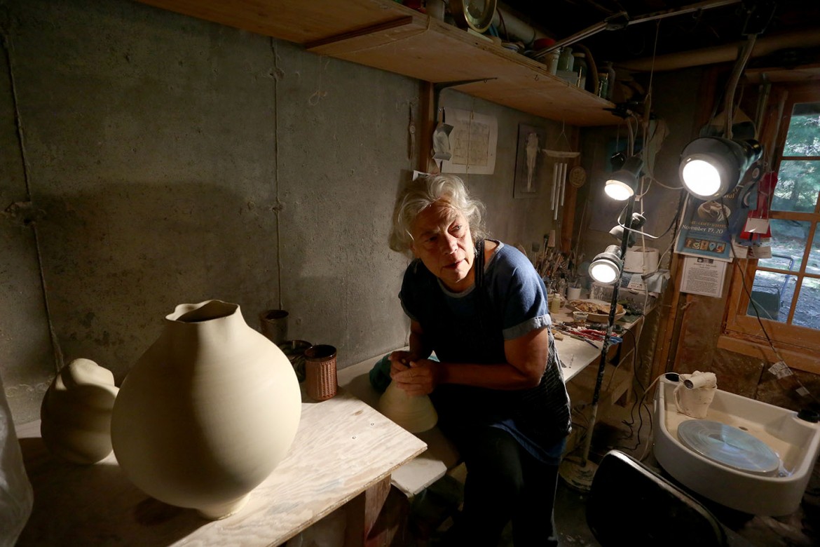 Jennifer McCurdy in her Vineyard Haven studio