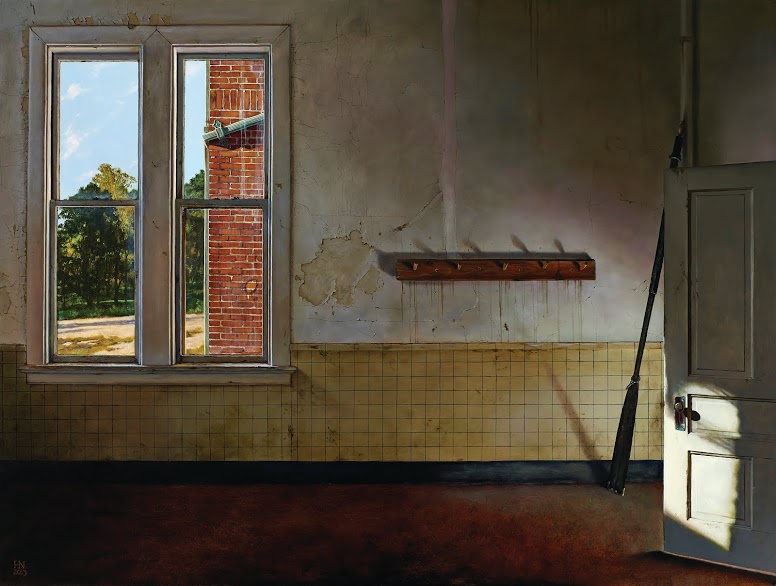 Heather Neill, Sailing Camp Shadows, oil on panel, 26 x 36