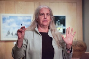 Niki Patton, who hosted the event, lays out the structure of the evening.