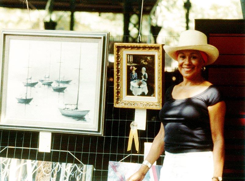 Cutie Bowles, in the seventies, at the All-Island Art Show.
