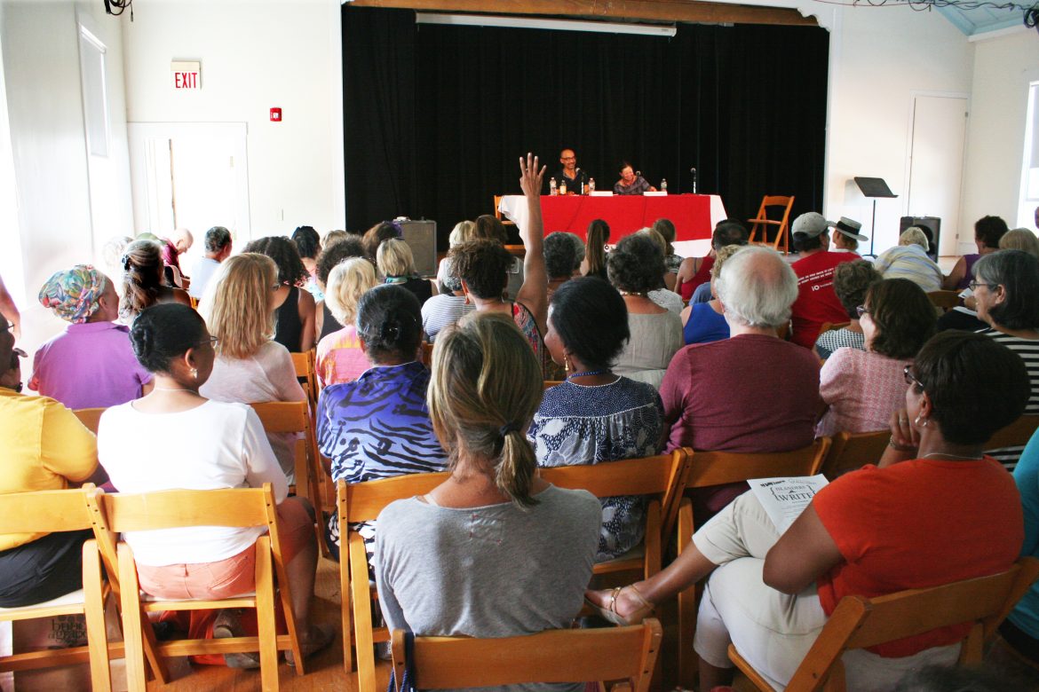 Junot Diaz and Geraldine Brooks host a conversation at Islander's Write 2016. 