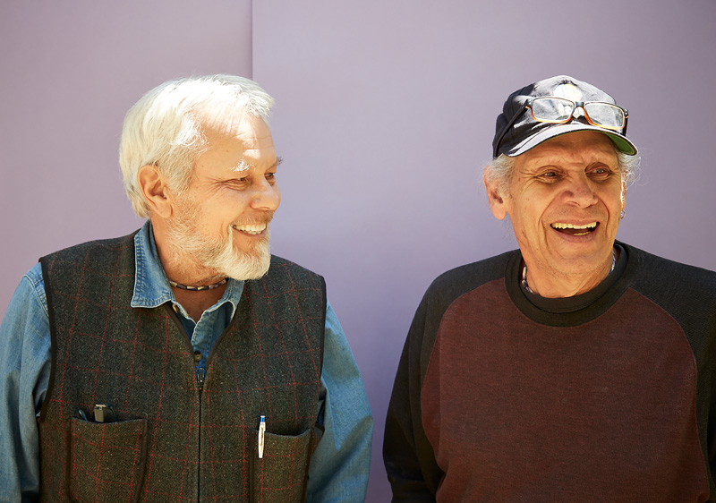Frank Rapoza, left, and Donald Widdiss often work with each other in Rapoza's shop in West Tisbury. —Robyn Twomey